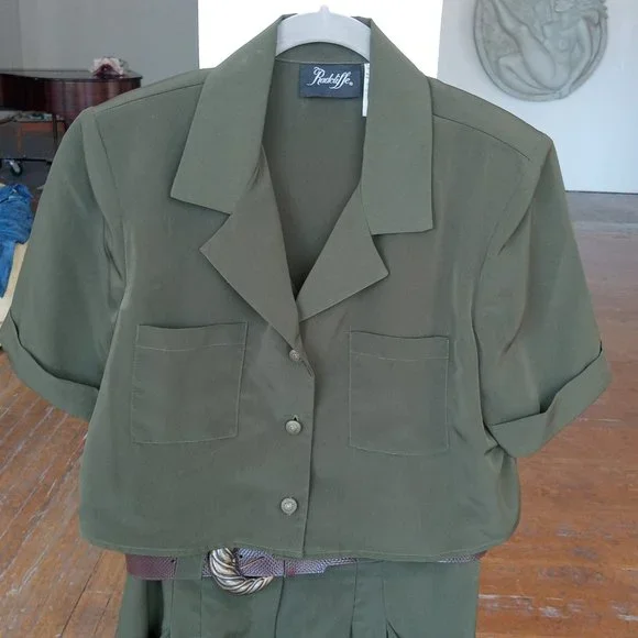 Radcliffe Olive green 3 piece looking romper - Picture 5 of 9
